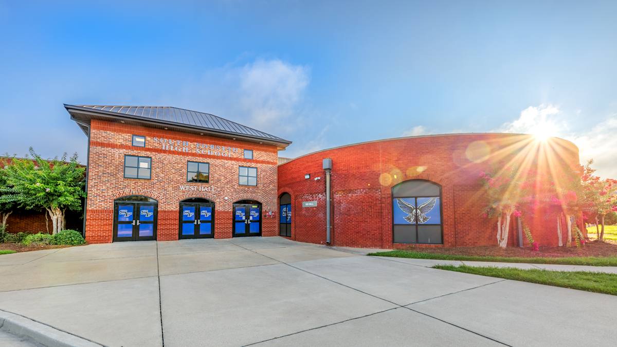 South Forsyth campus at sunset